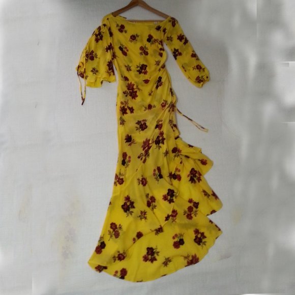 A.L.C. Florence One-Shoulder Ruched Ruffled Dress - Picture 5 of 14